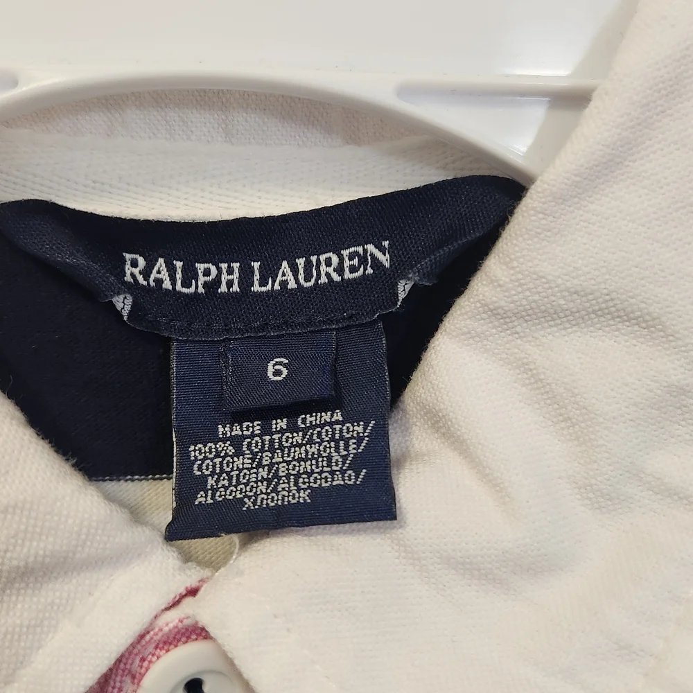 Ralph Lauren Navy and White Striped Polo Dress with Crest